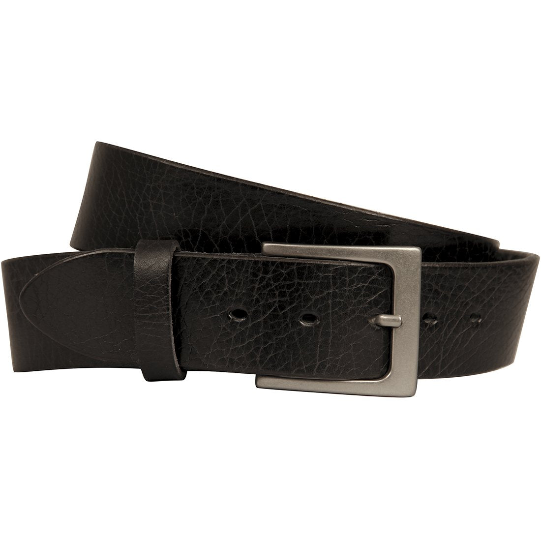 Curved Handmade Leather Belt, Black