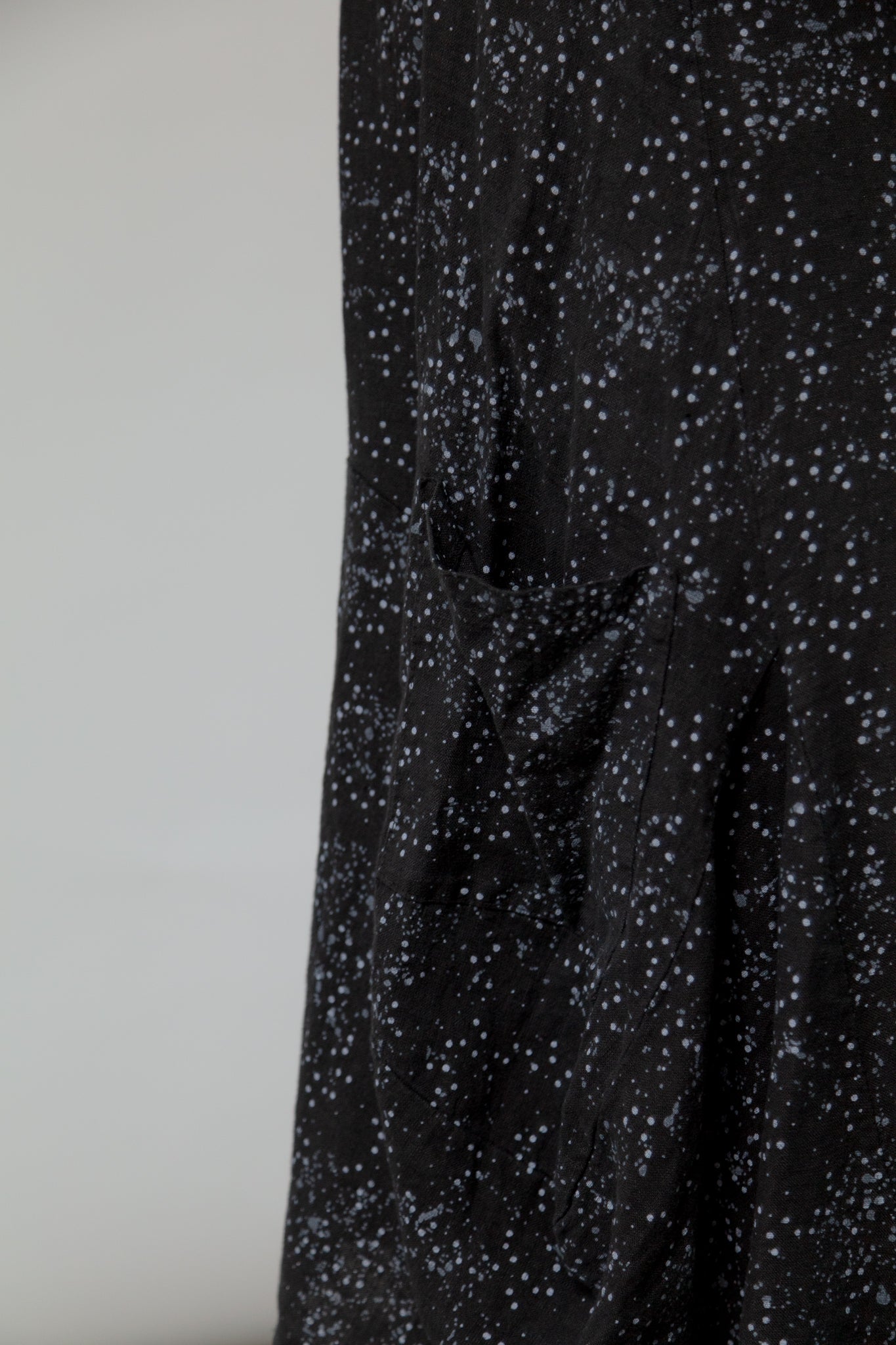 Italian Linen Black Polka Dot Dress