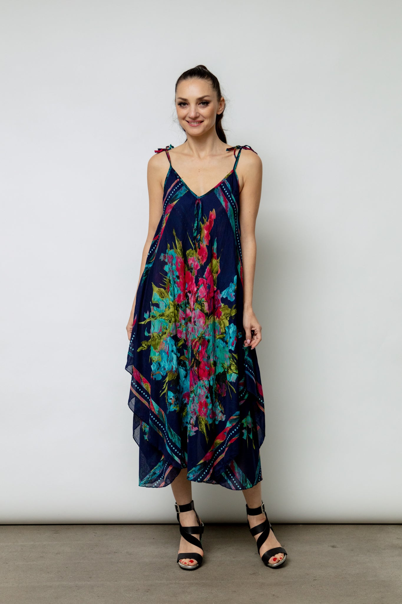 6076 Handkerchief Floral Dress